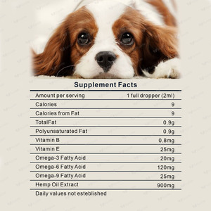 Köpekler için 100% organik bitkisel damla Multivitamin kenevir yağı Omega 3 6 9 sakinleştirici Pet gıda davranır vitamini beslenme takviyesi - Product Image 4