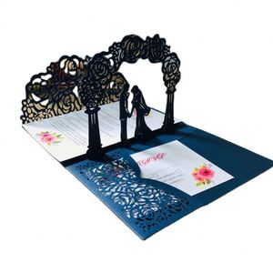 Customize Hollow Pop up Rose Gold Invitation <b>Cards</b> Valentine's Day 3D <b>Wedding</b> <b>Card</b> - Product Image 2