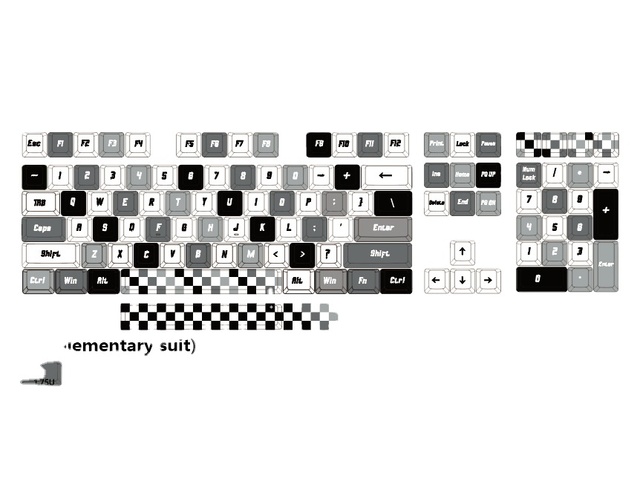 Customizable PBT Modern Geometric Design Black & White Checkerboard Keycaps for Mechanical Keyboards
