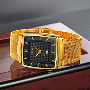 Montre chronographe ronde pour homme, montre-bracelet de luxe en acier inoxydable, montre à quartz étanche 30M - Product Image 1