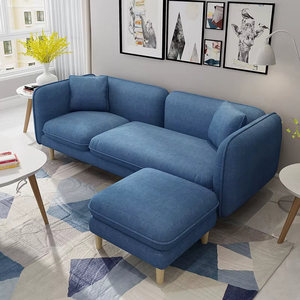 Juego de sofás de esquina de tela japonesa con <span class=keywords><strong>4</strong></span> asientos en forma de L, sillones, sofás con para apartamento otomana, sala de estar, muebles decorativos - Product Image 1
