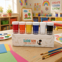 Ensemble de peinture à la tempera personnalisé avec logo, 20 ml, 6 couleurs, peinture pour affiches pour enfants, vibrante et lavable, pour la salle de classe