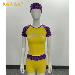 Set Estivo Y2k Personalizzato con Stampa Zebrata, T-shirt Color Block e Pantaloncini con Risvolto, Completo 2 Pezzi per Donna - Product Image 3