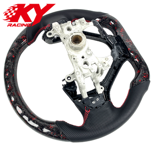 Customized red forged carbon fiber leather sports racing style steering <b>wheel</b> for Honda 9th Civic 2016-2021 Fk8 Fk7 Type R Si - Product Image 3