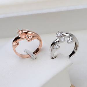 Anillo Abierto Ajustable de Plata S925 con 4 Cuentas, Anillo de Actividad con Múltiples Cuentas, Soporte para Perlas DIY de 5-6 mm, Componentes para Joyería - Product Image 3