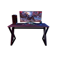 Bureau de jeu G5 au design moderne en fibre de carbone, cadre ergonomique réglable en hauteur, surface en MDF avec LED, accessoires pour joueurs pour configurations e-sport