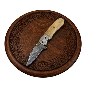 Damascus Steel Handmade Multi functional Outdoor Survival <b>Knife</b> <b>Bone</b> <b>Handle</b> <b>Knife</b> With Leather Sheath for Sale - Product Image 5