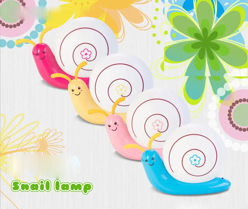 귀여운 만화 LED 달팽이 테이블 램프 아기 침실 장식 USB 충전식 벽 잠자는 밤 조명 어린이