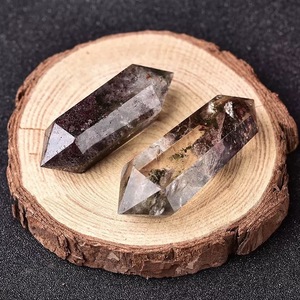 <span class=keywords><strong>Prisma</strong></span> <span class=keywords><strong>Hexagonal</strong></span> de cristal fantasma verde Natural, columnas individuales de doble punta, adorno de columna de montaña de mil capas para el hogar - Product Image 2