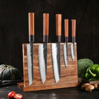 Couteau à désosser professionnel de 6 pouces avec acier 9CR18MoV texture martelée octogonale ébène et bois de santal rouge matériau métallique