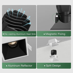 XRZLux 10w铝方形ETL筒灯可调光COB聚光灯发光二极管天花板嵌入式现代可调CRI97 25/50 3年 - Product Image 3