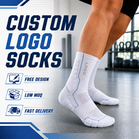 Chaussettes de sport respirantes et écologiques personnalisées, chaussettes de course à pied, de cyclisme, athlétiques, mi-mollet, avec logo personnalisé, chaussettes de sport rembourrées