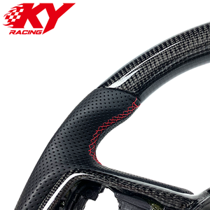Accessoires intérieurs automobiles, volant sport en cuir et fibre de carbone, compatible avec Jeep Gladiator Wrangler JL 2018-2025 - Product Image 2