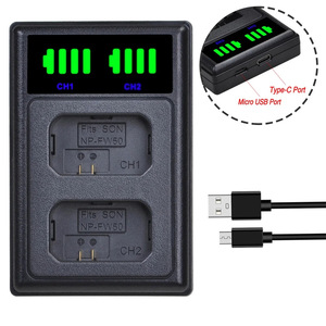 Kit batterie et chargeur Durapro NP-FW50, 2 batteries 2000mAh avec chargeur double USB-C pour Sony A5000 A6000 A6300 - Product Image 3