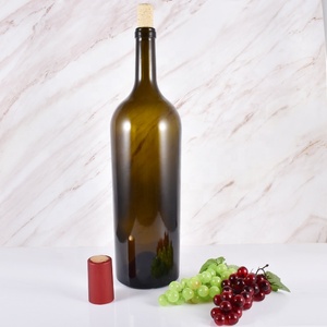 Bouteille épaisse géante <span class=keywords><strong>de</strong></span> vin rouge <span class=keywords><strong>de</strong></span> Bordeaux antique vintage 3L avec <span class=keywords><strong>bouchon</strong></span> en bois sans fuite - Product Image 5