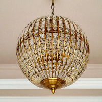 Lustre moderne en cristal LED de style royal vintage JYLIGHTING, grand lustre en forme de boule, luminaires en verre, suspension