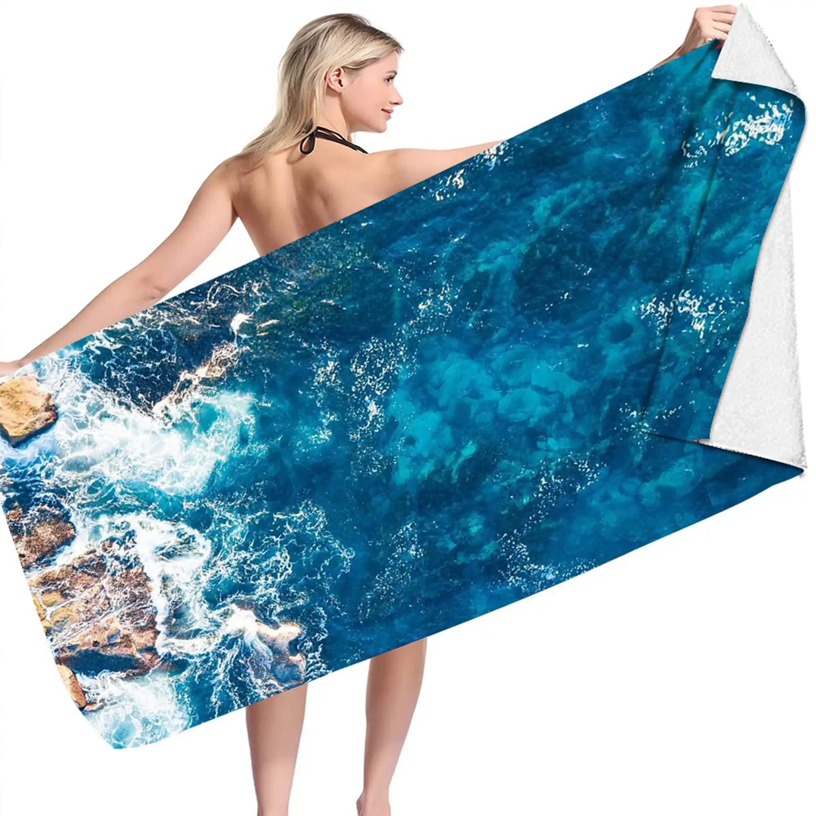 80 polyester 20 polyamide microfiber printing beautiful beach towel bath towel with custom logo sand free