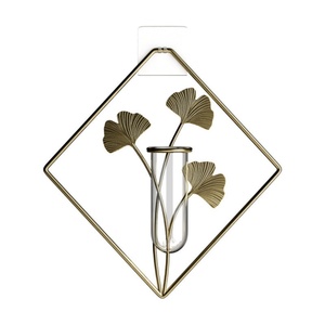 Vase hydroponique mural en fer de style nordique, luxe léger, sans perçage, décoration moderne pour salon, élégant au mur - Product Image 5
