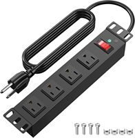 Multiprise PDU 8 prises US pour montage en rack, rallonge de cabinet 110V, protection contre les surcharges en cuivre ignifuge pour