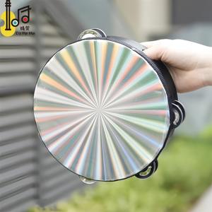 Pandereta láser con logotipo personalizado para KTV Party Reflection, un regalo para principiantes de <span class=keywords><strong>música</strong></span> para adultos, tambor artificial y de madera de 6,8,10 pulgadas - Product Image 3