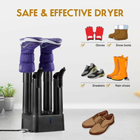 Séchoir à chaussures électrique portable et pliable à séchage rapide avec minuterie et désodorisant, 4 tubes et 4 poteaux