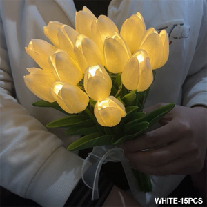 Christmas Lighting Wedding Home Party Decor LED <strong>Tulip</strong> Night Lights Artificial Flowers Bouquet <strong>Table</strong> Lamp - Product Image 5