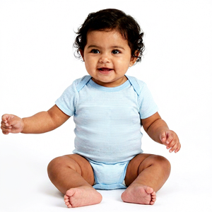 Ali Express Factory Direct Sale Tirupur Baby Organic Cotton Romper Newborn Infant Eco-Friendly Breathable Unisex Snap Button - Product Image 1