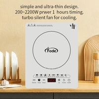 Cuisinière à induction portable commerciale et domestique 2200W Contrôle tactile Plan de cuisson en cristal Plastique durable Plaque de cuisson électrique