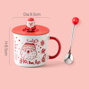 Özel Logo Baskılı Sevimli Seramik Kahve Kupası Şirin Renkli Kutu Lüks İş Hediyesi Kapaklı ve Kaşıklı Sürdürülebilir - Product Image 3