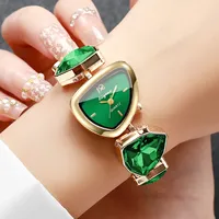 Montre-bracelet élégante pour femme avec bracelet en strass, cadran irrégulier, mouvement à quartz, Reloj Mujer