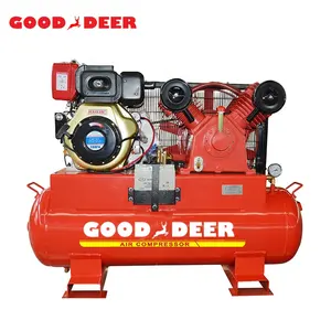 10HP Diesel Engine Stationary Piston Air Compressor stationary with Forklift Hole115PSI Single Stage Air Compressor