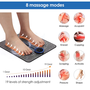 Tappetino per massaggio ai piedi con telecomando per massaggiatore Acupoint con piastra a pressione per dita e piedi versione Home Body Ems massaggiatore per piedi - Product Image 4
