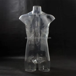 Maniquí de moda XINJI, maniquí transparente de nuevo estilo para hombres, maniquí para la parte superior del cuerpo, <span class=keywords><strong>busto</strong></span>, maniquíes, Torso masculino, modelo de medio cuerpo transparente - Product Image 6