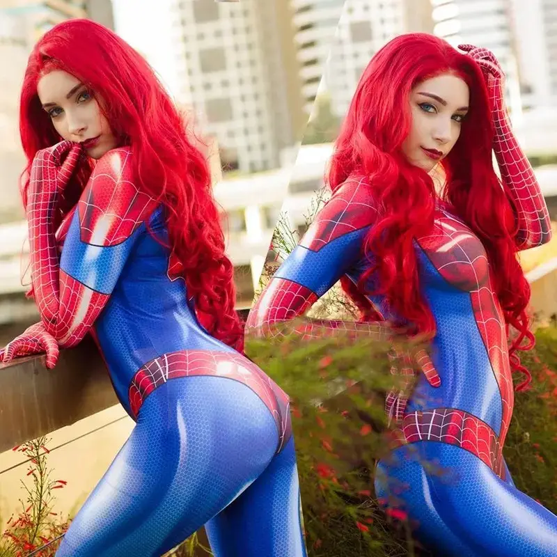 Kostum Tv & Film kustom kostum Spider Man SpiderWoman kostum Cosplay anak perempuan Superhero Halloween