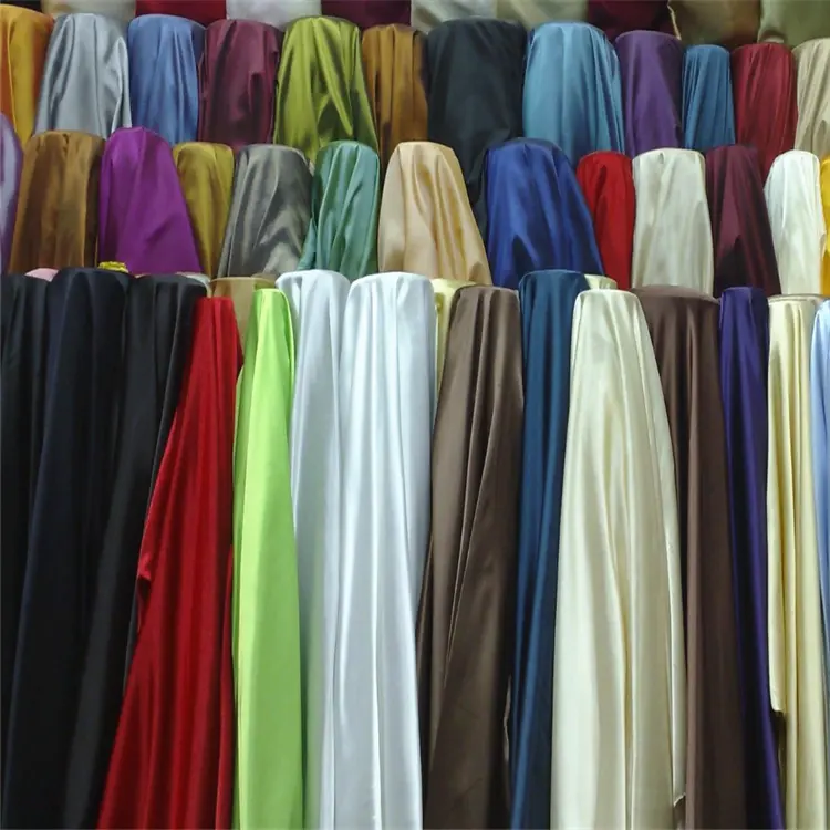 Nhà Máy Giá Rẻ 100% Polyester Shiny Satin Vải Cho Trang Trí Đám Cưới