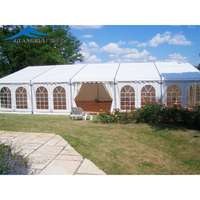 Carpa Moderna Grande Blanca para Bodas, Ferias Comerciales, Fiestas, Eventos con Cristal Transparente, 6x12m, Poliéster, Nueva