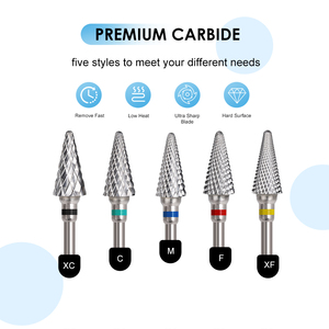 Yaqin High Quality 3/32\&quot; Cone <strong>Carbide</strong> Nail Drill <strong>Bit</strong> Manicure Rotary Burr Milling Cutter For Soft Gel Polish And Nails Removal - Product Image 6