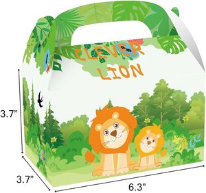 12Pcs Rừng Động Vật Sư Tử Ngựa Vằn Khỉ Voi Quà Tặng Bao Bì Hộp Cầm Tay Hộp Giấy Cho Rừng Động Vật Theo Chủ Đề Đảng Trang Trí - Product Image 2