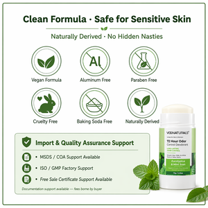 Baume déodorant sous les aisselles Marque Blanche, Stick anti-odeur 72 heures Parfum Eucalyptus & Menthe, Sans traces blanches, Sans taches jaunes, Végan - Product Image 3