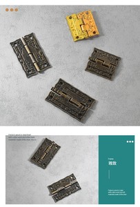 Nueva Caja de Madera con Bisagras de Estilo Chino, Decoración para el Hogar, Patrón Antiguo, Embalaje de Regalo, Cierre Suave de Hierro, Diseño Industrial - Product Image 2