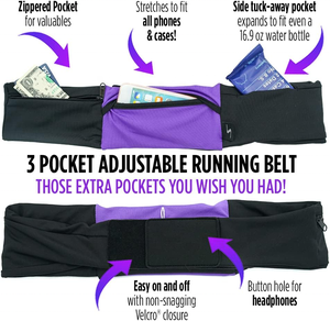 Ceinture <span class=keywords><strong>de</strong></span> <span class=keywords><strong>course</strong></span> ajustable personnalisée à 3 poches, sac banane pour l'entraînement avec ceinture résistante à la transpiration, sac banane pour tous les iPhone - Product Image 4