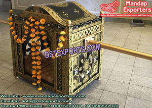 India matrimonio musulmán estilo Doli oro de boda de madera Doli de Metal de oro de boda Doli - Product Image 2