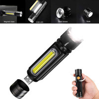 Mini lampe de poche rechargeable usb, 250 lumens, logo personnalisé cob led super lumineux, torche de camping en plein air étanche avec aimant