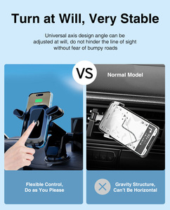 Support de téléphone pour voiture 2 en 1 <span class=keywords><strong>Chargeur</strong></span> sans fil 15W Charge rapide Fixation automatique <span class=keywords><strong>Chargeur</strong></span> sans fil pour voiture Support de téléphone - Product Image 4