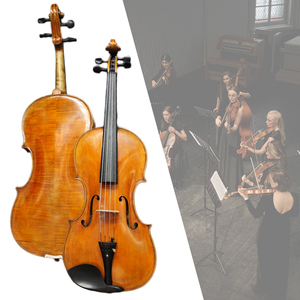 Violon Guarneri Del <span class=keywords><strong>Gesu</strong></span> 1743, copie Cannone, son avancé et exceptionnel, dos flammé, avec archet et étui en IPE. - Product Image 4