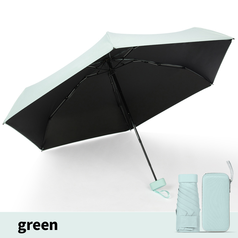 parapluie plat Vert clair + étui capsule plat