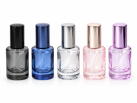 Flacon pulvérisateur de parfum en verre cylindrique multicolore de 10 ml, vide, rechargeable, avec capuchon électroplaqué, pour cosmétiques et fragrances