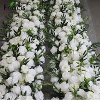 Bande de fleurs artificielles en soie 2m blanches 1m rouges pour arche de mariage, chemin de table, toile de fond de fête, scène de cérémonie, décoration de Thanksgiving