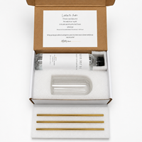 Ensemble de 3 bougies à l'huile éternelles avec bouteille en verre et lampe, bougies à mèche métallique rechargeables, boîte cadeau blanche pour la décoration de la maison