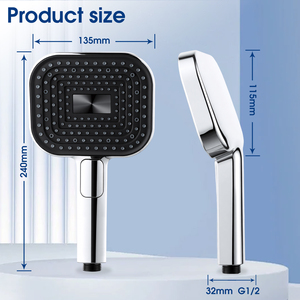 Ducha de Mano OEM/ODM con Boquilla de Silicona Antideslizante y Superficie Fácil de Limpiar para Fabricantes de Marcas - Product Image 1